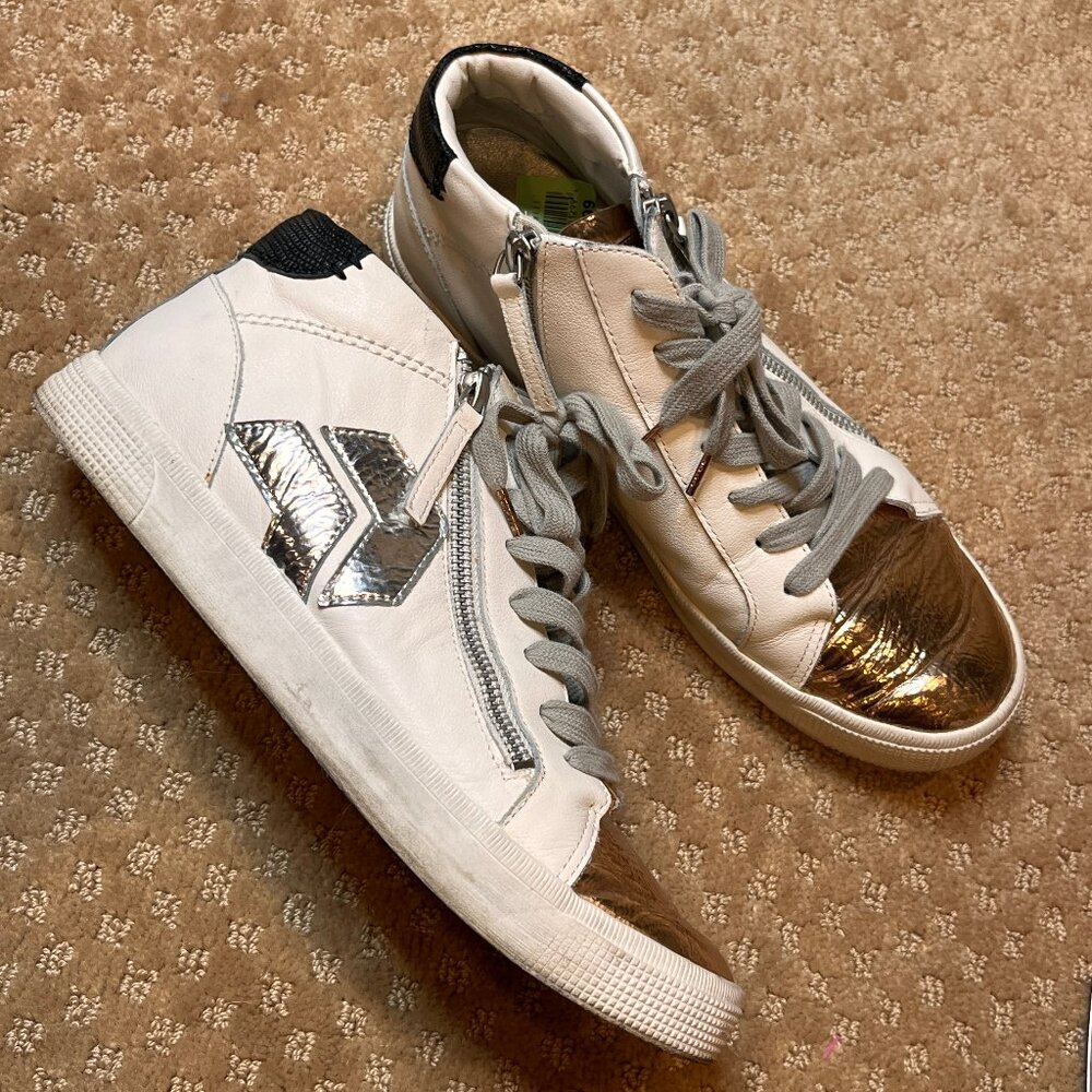 Dolce Vita Zonya Cooper Rose Gold Metallic High Top Sneaker Women’s Size 10
